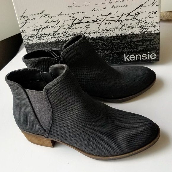 KENSIE | Gerona dark grey suede perforated bootie - Picture 3 of 7